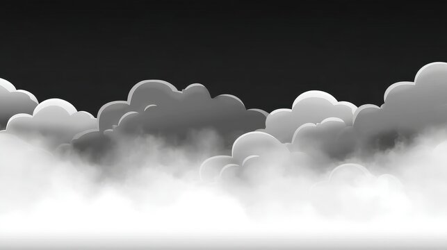 Dramatic black and white sky with layers of thick cloud formations and moody atmosphere