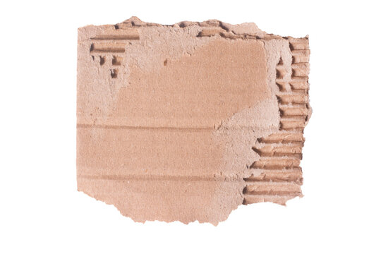 A piece of corrugated cardboard isolated on a white background