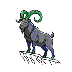Fototapeta premium Goat standing on a cliff.
