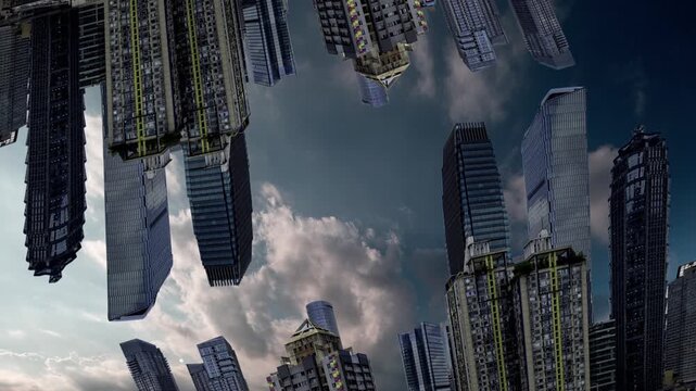 Chongqing cyberpunk city skyline 