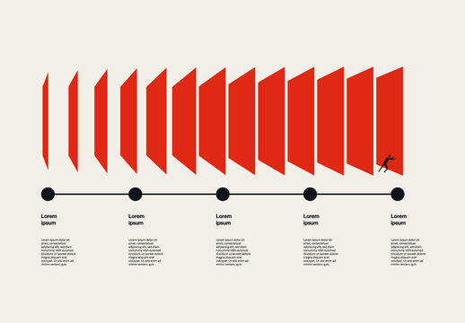 Project Progress Business Presentation Infographic Template with Illustration