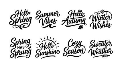 Seasonal Greetings Handwritten Typography Designs With Decorative Elements © SHOFIQUL