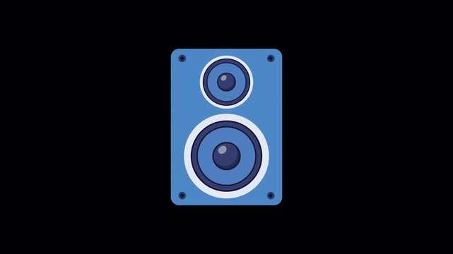 Audio Speaker Bass Thump Pulse Seamless Loop Animation on Alpha Channel