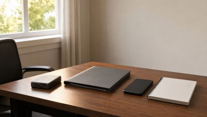 Fototapeta premium Cyber Insurance Claim Zero Evidence Workspace Modest Home Office Drive