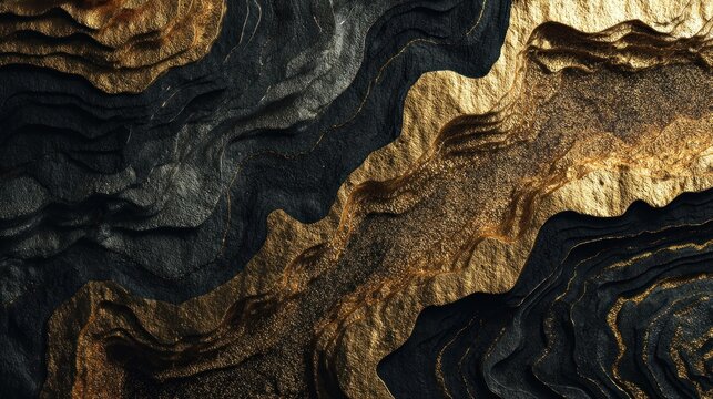 Abstract textured background of black and gold