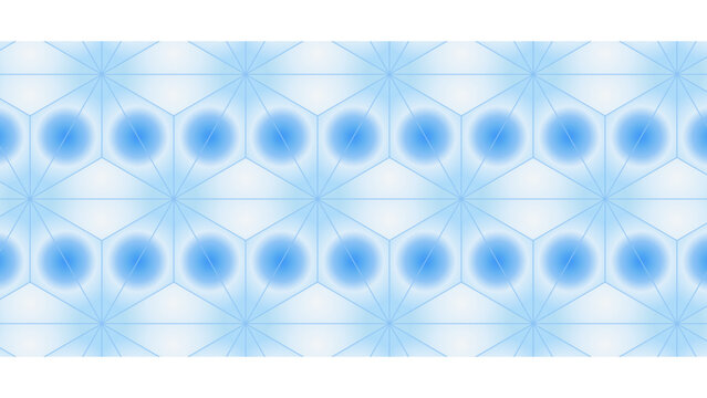 Fresh Sky Blue Hexagon Glow Seamless Pattern Vector