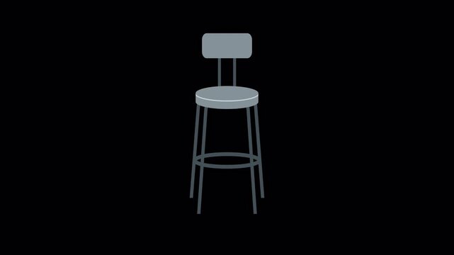 Modern Bar Stool Kinetic Elastic Weight Compression Loop on Alpha Channel