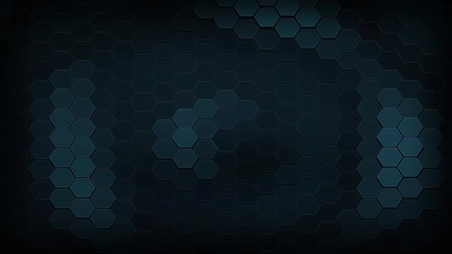 Abstract motion background featuring a dark blue, glowing honeycomb grid of shifting hexagonal tiles with smooth, flowing light animations.