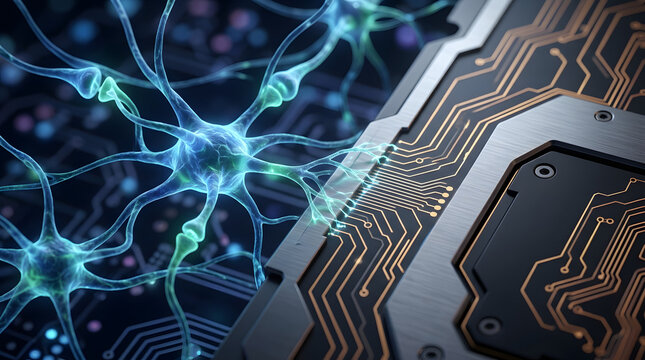AI Neural Network and Microchip Technology Background