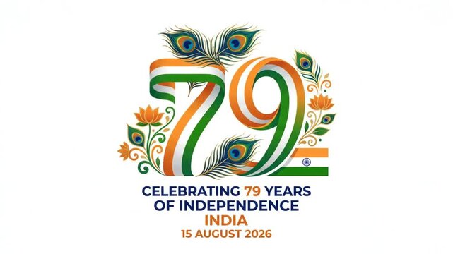 Indian Independence Day 2026 graphic celebrating 79 years on August 15.