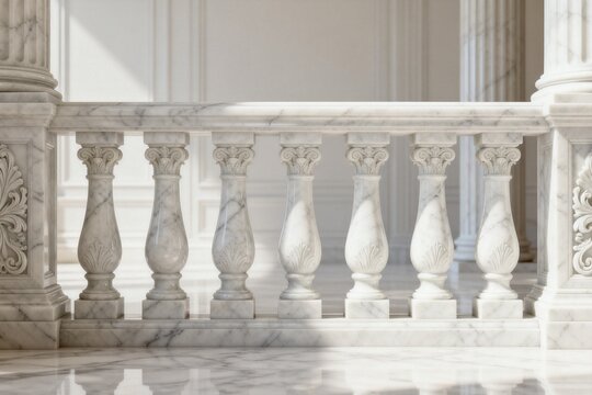 Marble balustrade in elegant interior