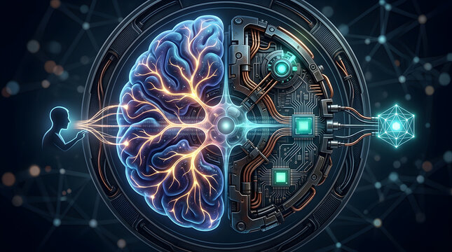 Artificial Intelligence Brain Computer Interface Background