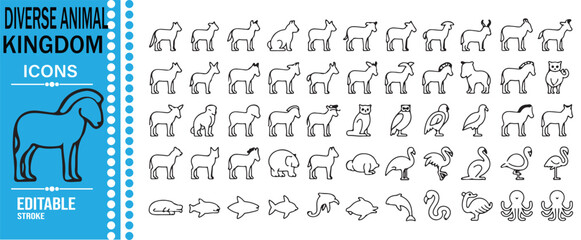 Minimal Dinosaur Silhouette and Outline Icons for Educational Design © SANTI