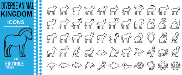Dinosaur Species Icon Set Featuring Jurassic and Cretaceous Reptiles © SANTI