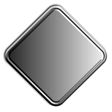 Blank Diamond Shaped Metallic Sign Panel with Transparent Background