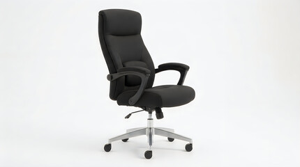 Obraz premium Modern black ergonomic office chair with wheels illustration