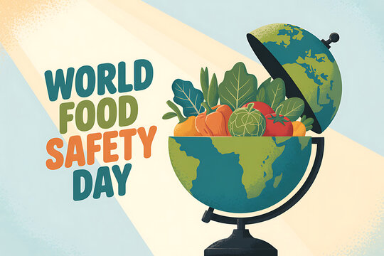 World food safety day global concept featuring fresh produce inside an open earth globe vegetables nutrition awareness protection wellness sustainability lifestyle