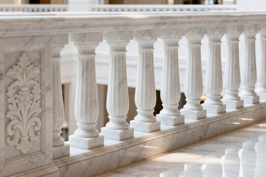 Marble balustrade with ornate columns