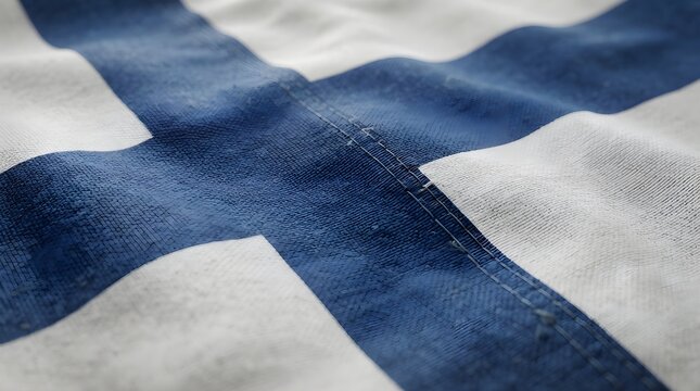 Finnish flag fabric texture