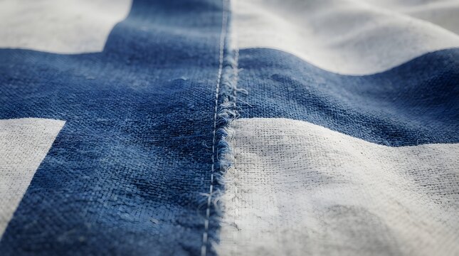 Finnish flag fabric texture
