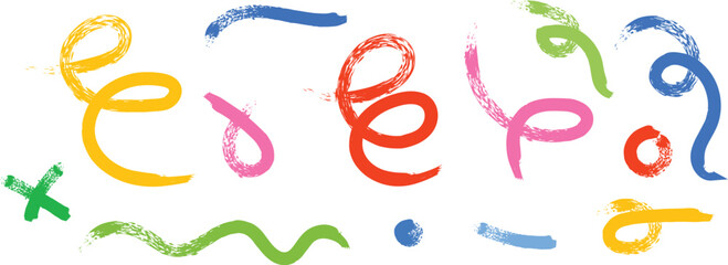 Colorful scribble typography design with abstract brushstroke elements © Ayesha