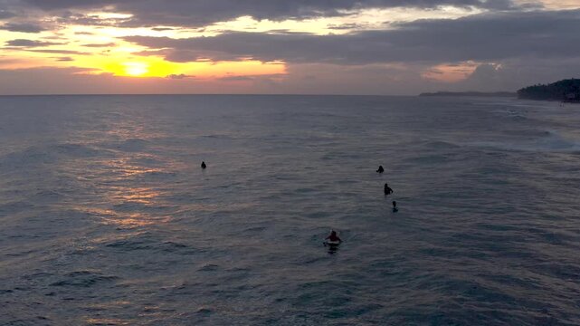 Cinematic Sunset Surfing at Polhena Beach, Sri Lanka