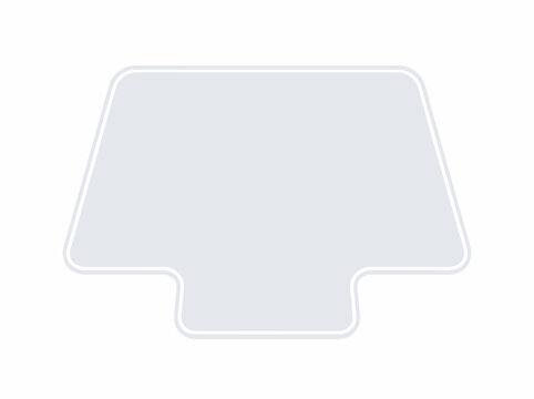 Light gray Tshaped office chair floor mat for surface protection.