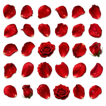 3D Wet Rose Petals Icon Pack