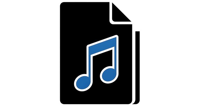 Music file icon, audio document symbol, vector illustration