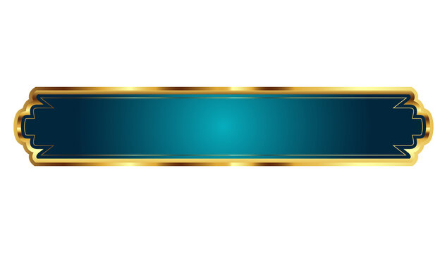 luxury blue arabic islamic banner title frame transparent background gold text box clipart