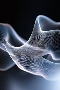 Abstract white smoke cloud is swirling on black background