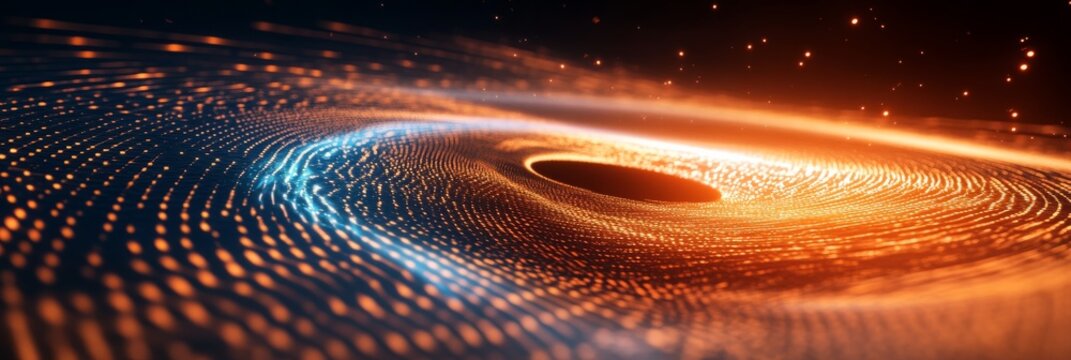 Colorful abstract waves creating a vibrant and dynamic design on a dark background