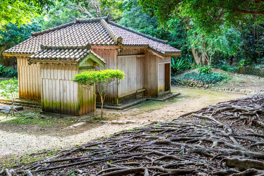 View of Banya guard house in Shikinaen garden in Naha Okinawa Japan
