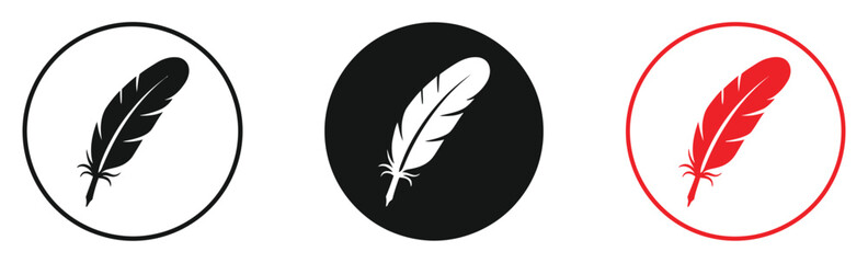Bird feather icons featuring modern style isolated on white background for nature and vector illustration © Rakib001