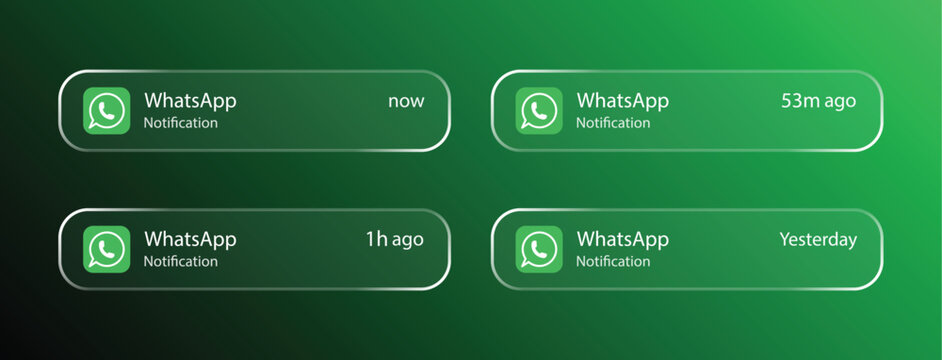 WhatsApp Notification Interface in Liquid Glass Style, Editorial Use Only