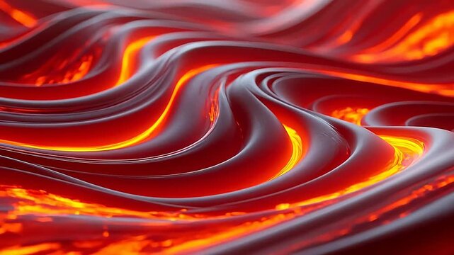 Flowing lava texture with red and orange waves
