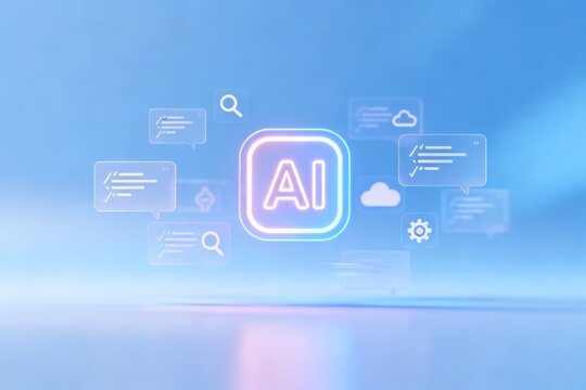 AI technology concept with icons
