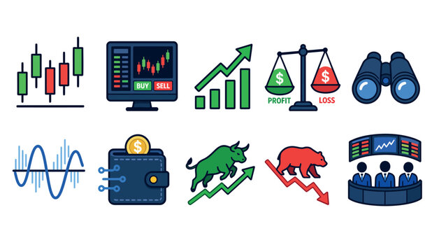 Financial and Investment Icons Collection.