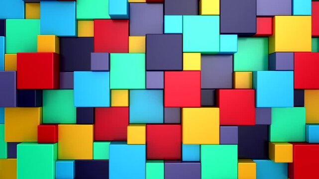 Background of Cubes. Abstract motion, loop, 3d rendering, 4k resolution
