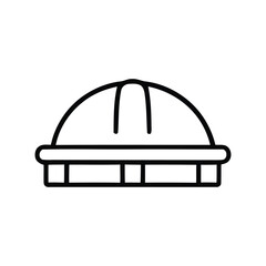 Fototapeta premium Simple line drawing of a hard hat.