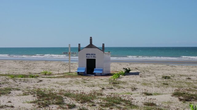 Small Seaside Chapel on the Sandy Beach of Flecheiras