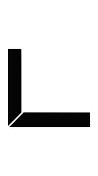 Carpenter steel L-square ruler silhouette on black background.