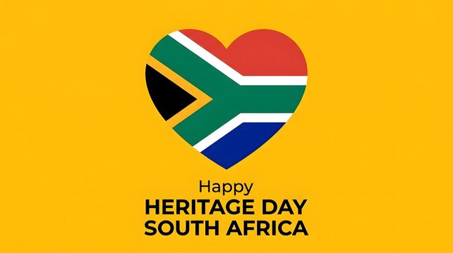 Heart shape with south african flag colors and text