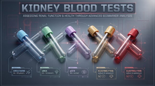 Blood tests for kidney function infographic