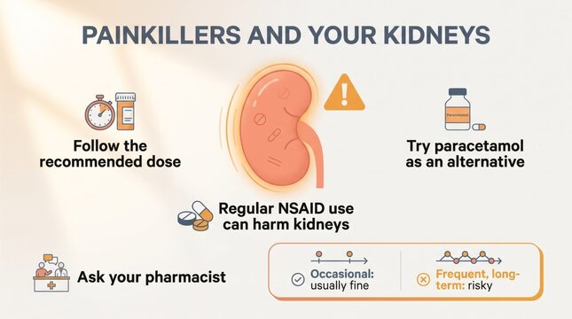 Painkillers that can harm the kidneys infographic