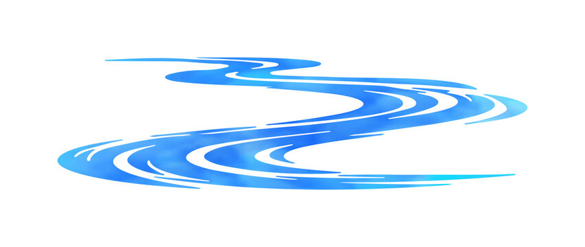Flowing blue river water stream abstract wave design element
