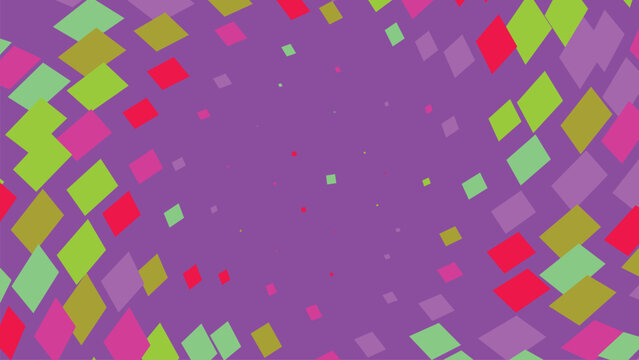 Purple background with repeating rhomboid geometric shapes expanding from center in gradient scale for vibrant digital art wallpaper template.