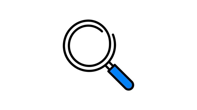 magnifying glass on white background