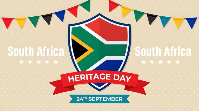 South africa heritage day celebration flag and date