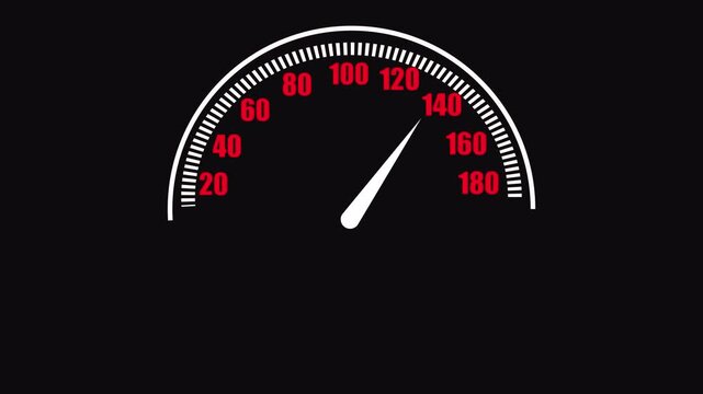 Car speedometer dashboard. Futuristic dashboard meter animation with neon arc scale